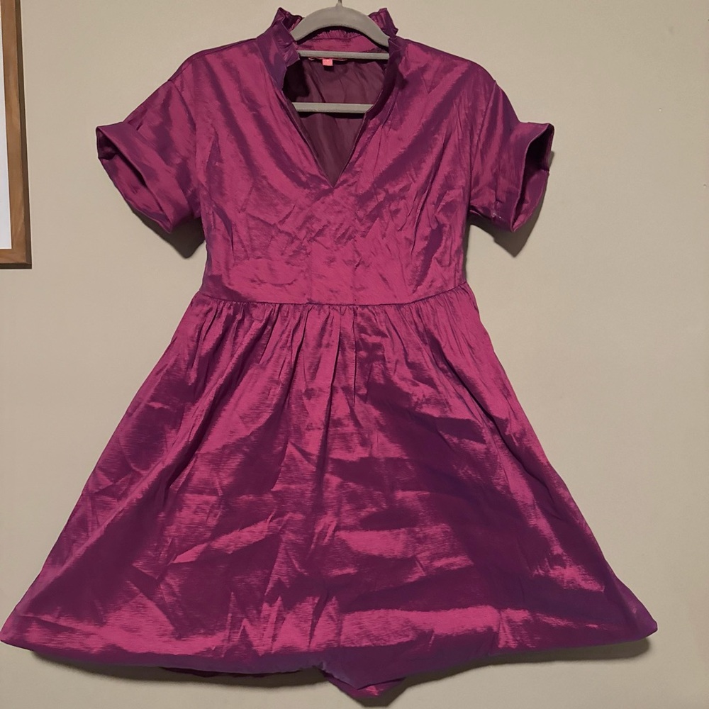EUC THML Shimmering Pink Purple Mini Dress in Size Small